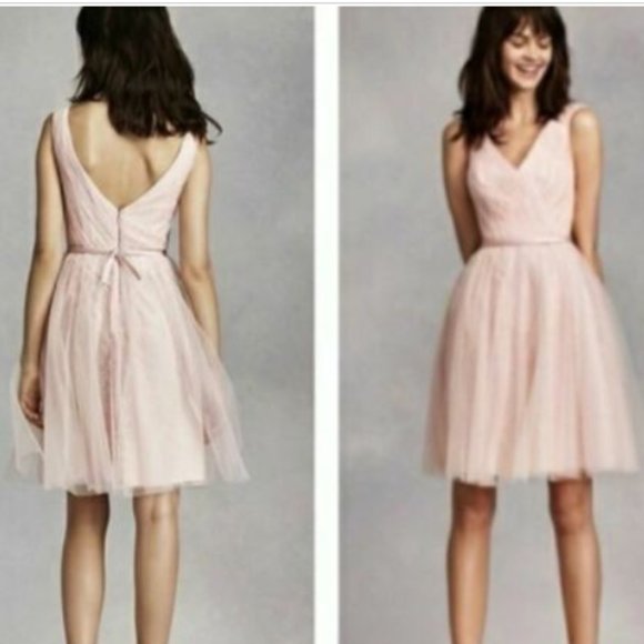 WHITE Vera Wang Light Pink Tulle Dress Bridesmaid
